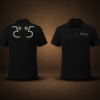 Focu5 black core polo shirt front and back