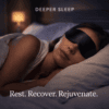 person sleeping with blackout sleep mask