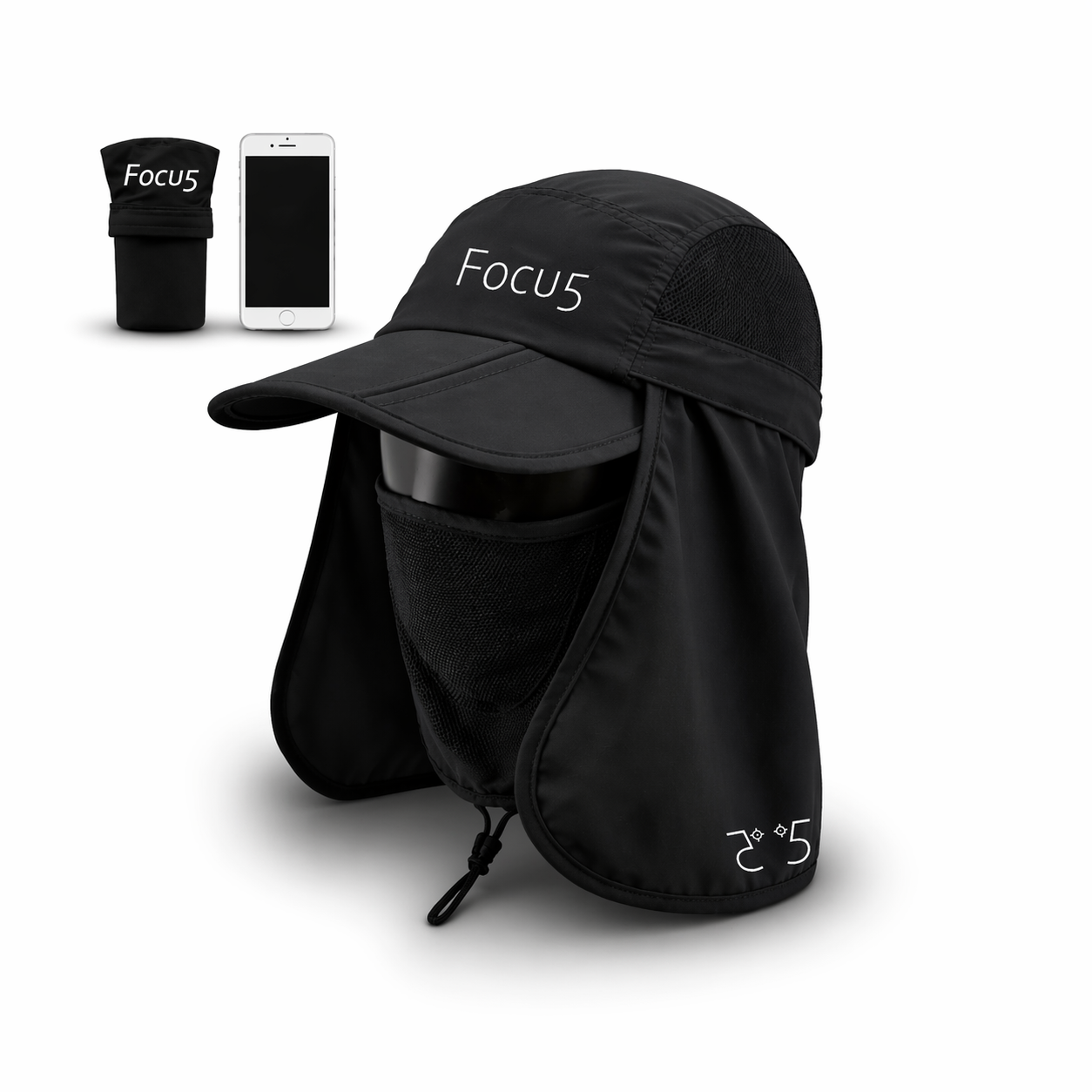 performance focus cap for gaming and poker black focus cap with face cover lightweight breathable focus cap